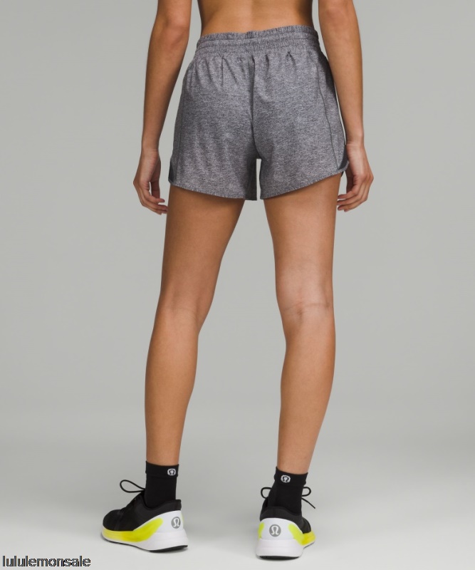 Lululemon Damen DELULU270 | Hotty Hot High-rise Lined Short 4 Heather Lux Multi Black